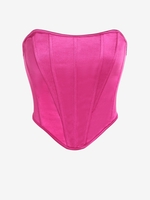 Haut Corset Bandeau en Satin L Rose clair