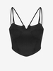 Haut Corset Bustier à Bretelle en Couleur Unie S Noir