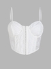 Haut Corset Bustier Transparent en Dentelle à Armature S Blanc