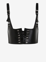 Haut Corset Ceinturé Bouclé à Lacets Taille unique Noir