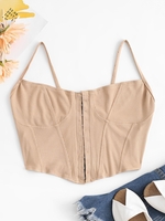 Haut Corset Côtelé en Tricot L Café lumière