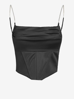 Haut Corset Drapé Strass Eclatant Sangle L Noir