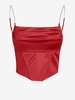 Haut Corset Drapé Strass Eclatant Sangle M Rouge