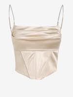 Haut Corset Drapé Strass Eclatant Sangle S Jaune clair