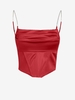Haut Corset Drapé Strass Eclatant Sangle Xl Rouge