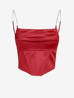 Haut Corset Drapé Strass Eclatant Sangle Xl Rouge