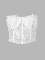 Haut Corset en Dentelle Tube M Blanc