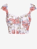Haut Corset Floral à Ourlet en Dentelle en Maille M