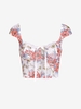 Haut Corset Floral à Ourlet en Dentelle en Maille S