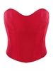 Haut Corset sans Bretelle Brillant en Forme de Cœur M Rouge