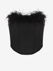 Haut Corset sans Bretelle Embelli de Plume M Noir