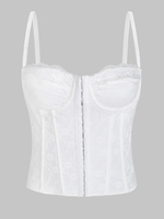 Haut Corset Style Lingerie en Dentelle à Armature Xs Blanc