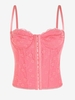 Haut Corset Style Lingerie en Dentelle à Armature Xs Rose léger
