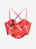 Haut Corset Teinté à Lacets S Rouge