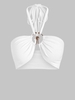 Haut Court Anneau en O à Col Halter Xl Blanc