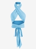 Haut Court Bandage Enveloppé Noué Au Dos Croisé Taille unique Bleu clair