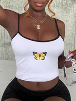 Haut Court Contrasté Papillon à Bretelle S Blanc