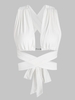 Haut Court Croisé Embelli de Chaîne Taille unique Blanc