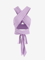 Haut Court Enveloppé Noué Au Dos Croisé Taille unique Violet clair