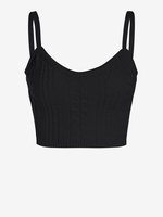 Haut Court sans Manches en Tricot en Couleur Unie Taille unique Noir