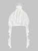 Haut Court Superposé Plissé Design à Volants à Col Halter S Blanc