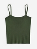 Haut de Base Ajusté en Tricot Taille unique Vert profond