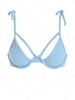 Haut de Bikini à Epaule Nouée à Pois L Bleu clair
