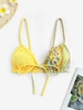 Haut de Bikini à Imprimé Ethnique L Jaune