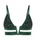 Haut de Bikini à Paillettes à Armature en V S Vert profond
