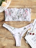 Haut De Bikini Avec Bas Coupe Haut Smocké Bandeau Xl Blanc