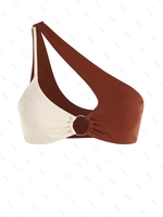 Haut de Bikini Bague en O à Une Epaule S Café