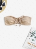 Haut de Bikini Bandeau Côtelé à Imprimé Léopard M Café lumière