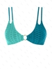Haut de Bikini Bicolore Anneau en O S Bleu