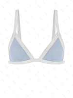 Haut de Bikini Contrasté à Paillette S Bleu clair