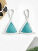 Haut de Bikini Contrasté à Paillette S Vert