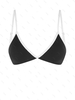 Haut de Bikini Contrasté Côtelé L Noir