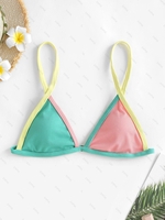 Haut de Bikini Couleur en Bloc S Vert