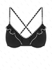 Haut de Bikini Cousu à Volants M Noir