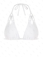 Haut de Bikini Côtelé à Bretelle S Blanc