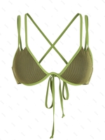 Haut de Bikini Côtelé à Double Bretelle L Vert
