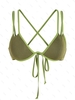 Haut de Bikini Côtelé à Double Bretelle M Vert
