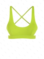 Haut de Bikini Côtelé Croisé Découpé S Vert clair