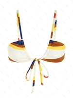 Haut de Bikini Côtelé en Blocs de Couleurs S