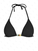 Haut de Bikini Côtelé Perlé M Noir