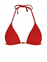 Haut de Bikini Côtelé Perlé M Rouge