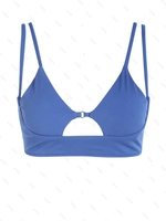 Haut de Bikini Découpé à Double Bretelle S Bleu