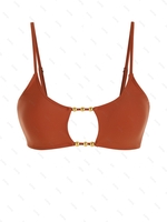 Haut de Bikini Découpé Perlé S Café profond