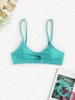 Haut de Bikini Découpé Tordu M Bleu