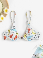 Haut de Bikini Dinosaure M Blanc