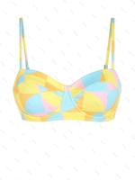 Haut de Bikini en Blocs de Couleurs à Armature L Jaune
